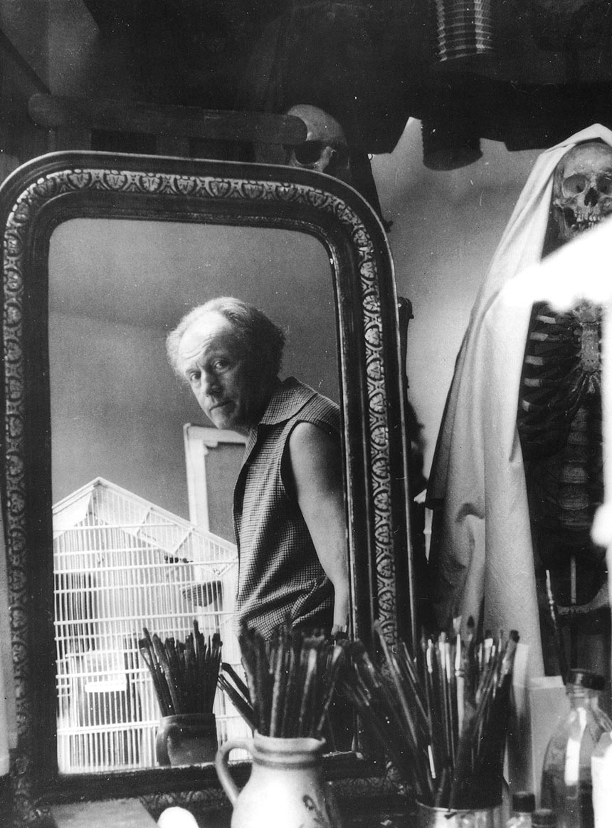 Paul Delvaux allo specchio nel suo atelier