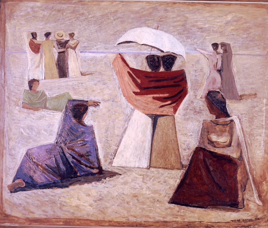 Massimo Campigli, Le mogli dei marinai, 1934, olio su tela.