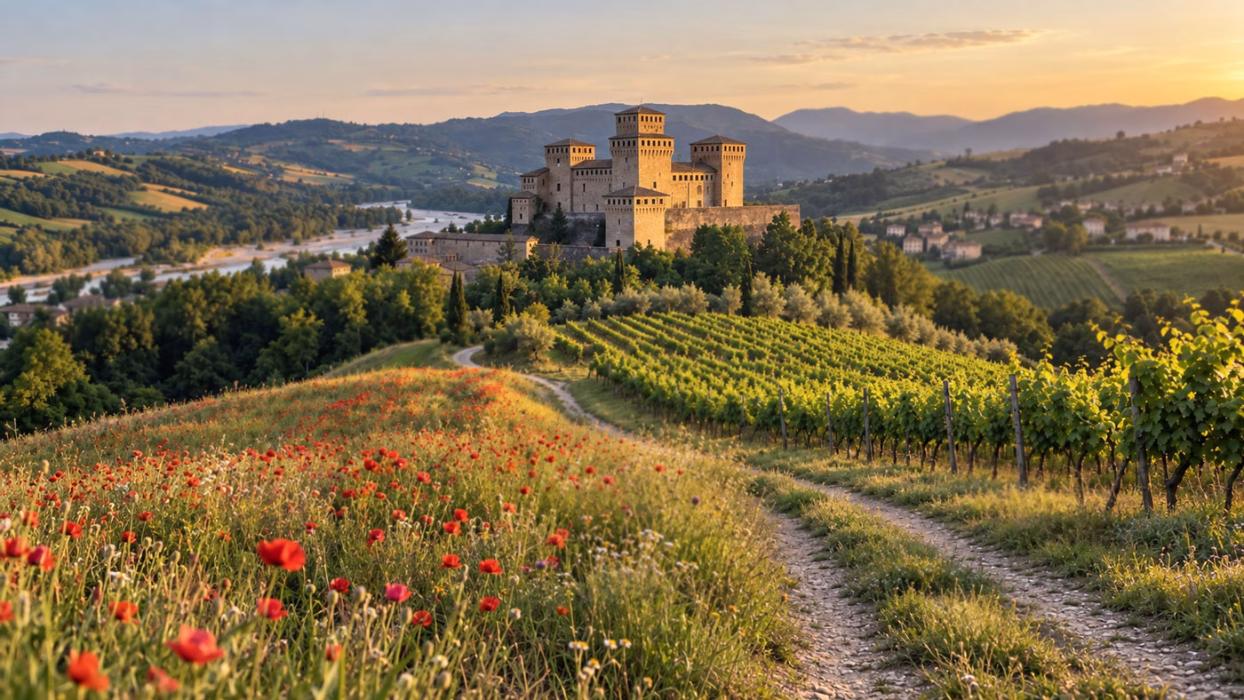 Il Castello di Torrechiara, uno dei più bei castelli d’Europa è a pochi minuti dalla Villa dei Capolavori